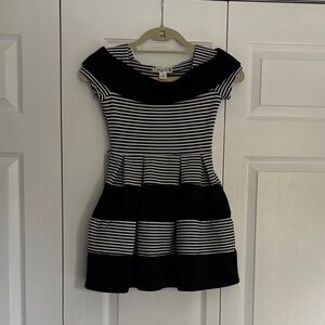 Striped Black and White Kids Dress